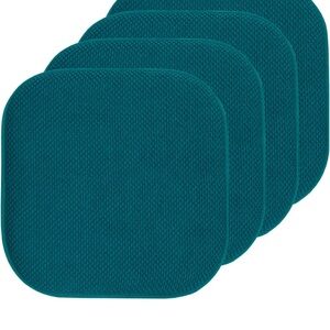 Sweet Home Collection Chair Cushion 16" x 16" Seat Cover, 4 Pack, Peacock Blue